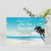 Einladung zur Hochzeitsfeier am tropischen Strand (Stehend Vorderseite)