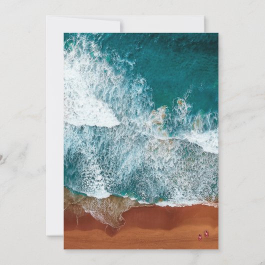 Einladung zur Hochzeitsfeier an der Küste (Rückseite)