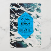 Einladung zur Hochzeitsfeier an der Küste (Vorderseite)