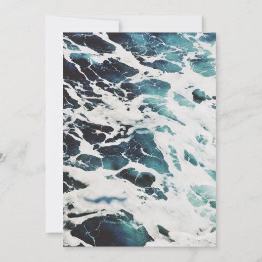 Einladung zur Hochzeitsfeier an der Küste (Rückseite)