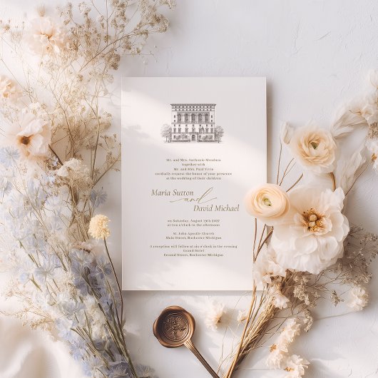 Einladung zur Hochzeitsfeier an einem benutzerdefi