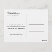 Einladung zur Hochzeitsfeier auf der modernen Blue Postkarte (Rückseite)