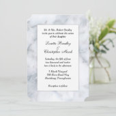 Einladung zur Hochzeitsfeier aus weißem Marmor (Stehend Vorderseite)