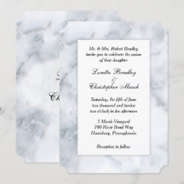 Einladung zur Hochzeitsfeier aus weißem Marmor