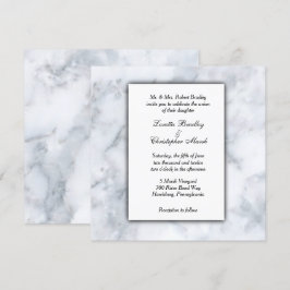 Einladung zur Hochzeitsfeier aus weißem Marmor