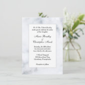 Einladung zur Hochzeitsfeier aus weißem Marmor (Stehend Vorderseite)