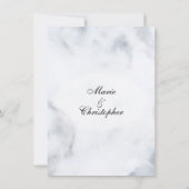 Einladung zur Hochzeitsfeier aus weißem Marmor (Rückseite)