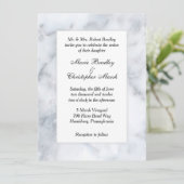 Einladung zur Hochzeitsfeier aus weißem Marmor (Stehend Vorderseite)