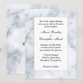 Einladung zur Hochzeitsfeier aus weißem Marmor