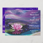 Einladung zur Hochzeitsfeier Blume Pink (Vorne/Hinten)