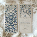 Einladung zur Hochzeitsfeier der klassischen Marin<br><div class="desc">Die zeitlose Eleganz dieser Hochzeitseinladung verleiht der exquisiten Kunst der islamischen Lakework eine besondere Note. Set vor einem tiefmarineblau geprägten Hintergrund, erinnert das aufwändige cremefarbene Spitzenmuster an die Raffinesse der traditionellen islamischen Filigree. Dieser auffallende Kontrast wird durch die warmen Cremetöne gemildert und schafft ein Gefühl von Tiefe und Textur, das...</div>