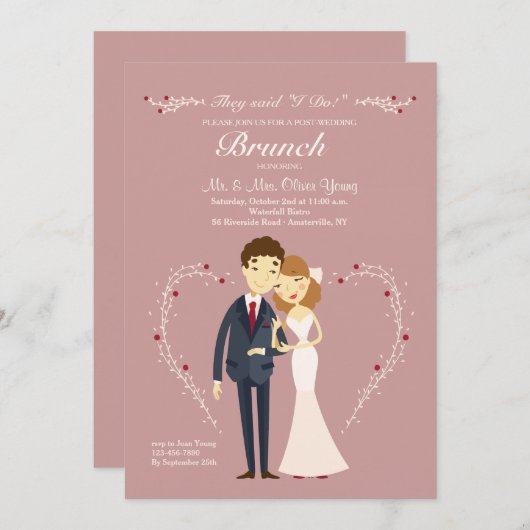 Einladung zur Hochzeitsfeier der neuen Liebe (Vorne/Hinten)