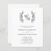 Einladung zur Hochzeitsfeier der Olive Branch Mono (Vorne/Hinten)