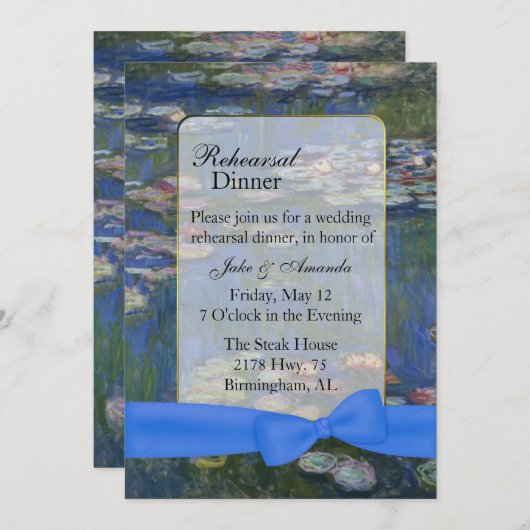 Einladung zur Hochzeitsfeier der Probe Fine Art Wa (Vorne/Hinten)