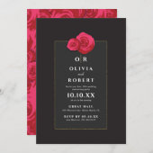 Einladung zur Hochzeitsfeier der rote Rose (Vorne/Hinten)