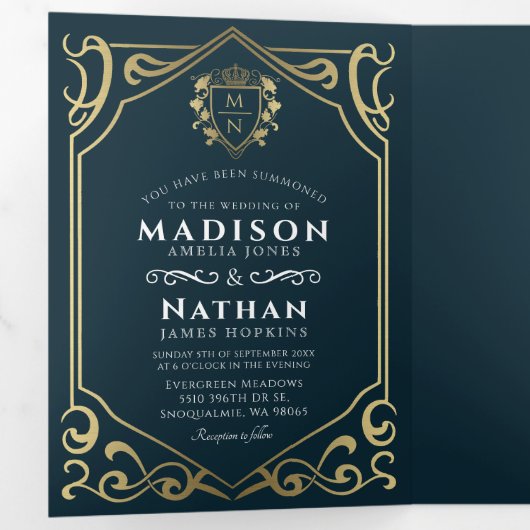 Einladung zur Hochzeitsfeier der Royal Medieval Fa (Innen Erste Seite)