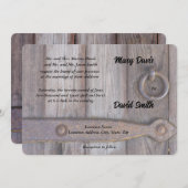 Einladung zur Hochzeitsfeier durch die Kellertüre (Vorne/Hinten)