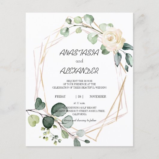 Einladung zur Hochzeitsfeier. Einladung (Vorderseite)