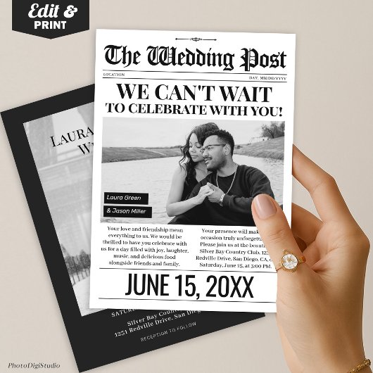 Einladung zur Hochzeitsfeier, Einladung zum Foto