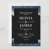 Einladung zur Hochzeitsfeier, eleganter Nachthimme (Vorderseite)