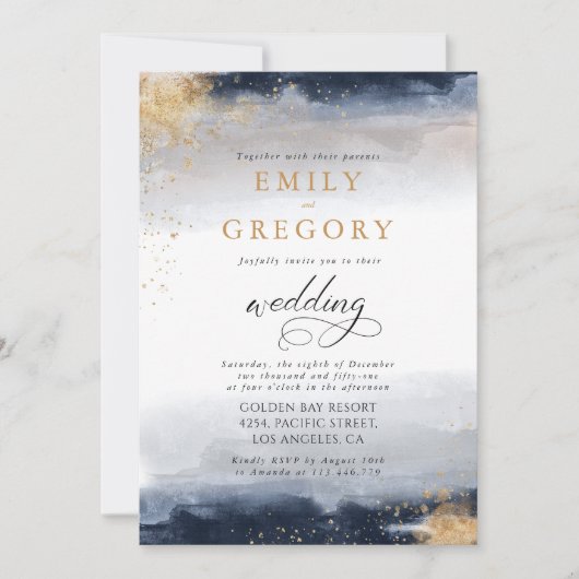 Einladung zur Hochzeitsfeier für die Marine und Go (Vorderseite)