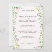 Einladung zur Hochzeitsfeier für Wasserfarben (Vorderseite)