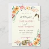 Einladung zur Hochzeitsfeier für Wasserfarben (Vorderseite)