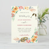 Einladung zur Hochzeitsfeier für Wasserfarben (Stehend Vorderseite)