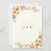 Einladung zur Hochzeitsfeier für Wasserfarben (Rückseite)