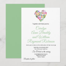 Einladung zur Hochzeitsfeier im Blumenherz