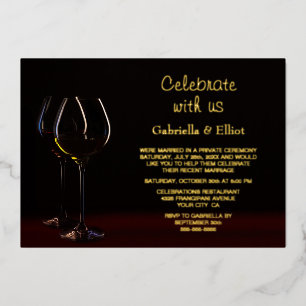 Einladung zur Hochzeitsfeier im Champagner-Glas