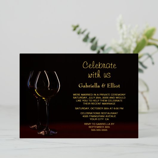 Einladung zur Hochzeitsfeier im Champagner-Glas (Stehend vorne)