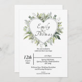 Einladung zur Hochzeitsfeier im Foliage Herz (Vorne/Hinten)