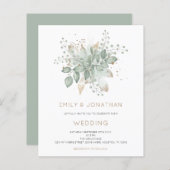 Einladung zur Hochzeitsfeier im Green Gold Foliage (Vorne/Hinten)