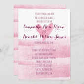 Einladung zur Hochzeitsfeier im Pink Watercolor (Vorne/Hinten)