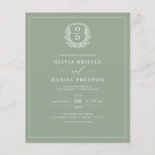 Einladung zur Hochzeitsfeier im Rahmen der Green M Flyer (Vorne)