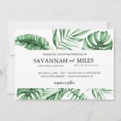 Einladung zur Hochzeitsfeier im tropischen Grünen  (Vorderseite)