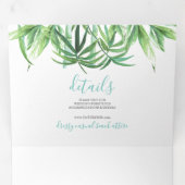 Einladung zur Hochzeitsfeier im tropischen Grünen (Innen Erste Seite)