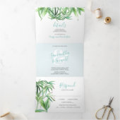 Einladung zur Hochzeitsfeier im tropischen Grünen (Innenseite)