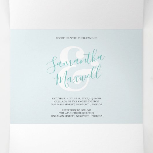 Einladung zur Hochzeitsfeier im tropischen Grünen (Innenseite Mitte)