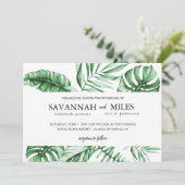 Einladung zur Hochzeitsfeier im tropischen Grünen (Stehend Vorderseite)