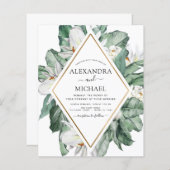 Einladung zur Hochzeitsfeier im tropischen Magnoli (Vorne/Hinten)