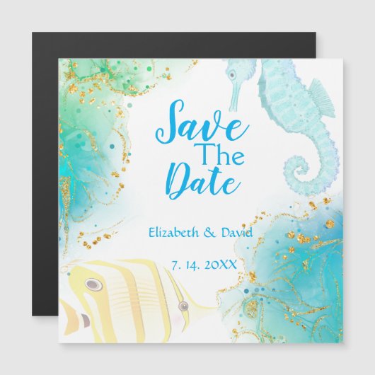 Einladung zur Hochzeitsfeier im tropischen Ozean (Vorne/Hinten)