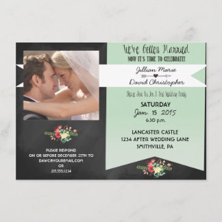 Einladung zur Hochzeitsfeier im Vintagen Foto