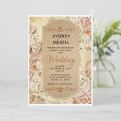 Einladung zur Hochzeitsfeier im Vintagen Herbst de (Stehend Vorderseite)