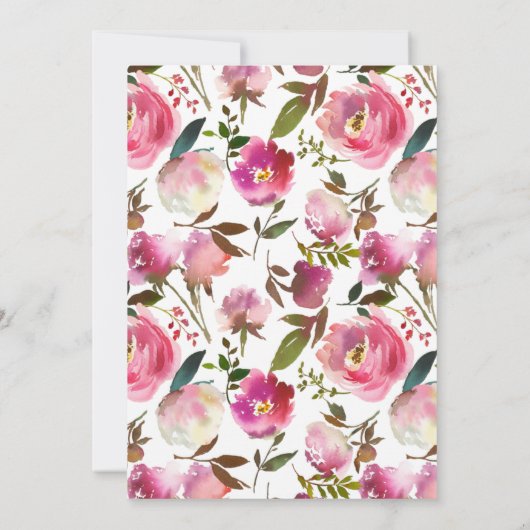 Einladung zur Hochzeitsfeier im Wasserfarbenfrühli (Rückseite)