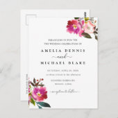 Einladung zur Hochzeitsfeier im Wasserfarbenfrühli Postkarte (Vorne/Hinten)