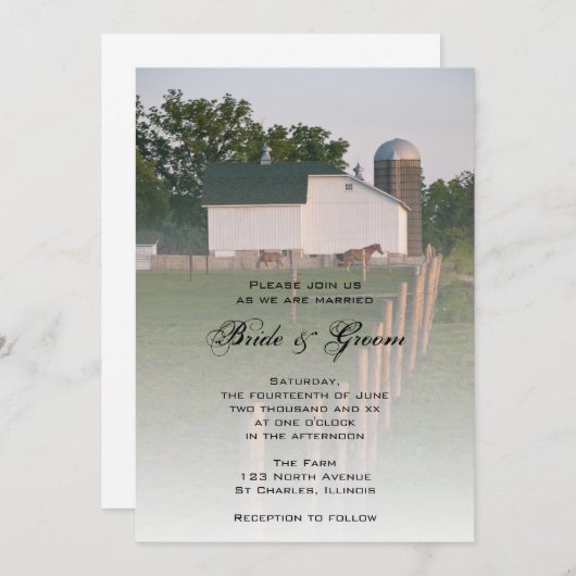 Einladung zur Hochzeitsfeier im Weißen Land (Vorne/Hinten)