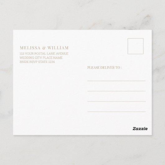 Einladung zur Hochzeitsfeier in Burgund Postkarte (Rückseite)