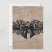 Einladung zur Hochzeitsfeier in Burlap, Linen und  (Rückseite)